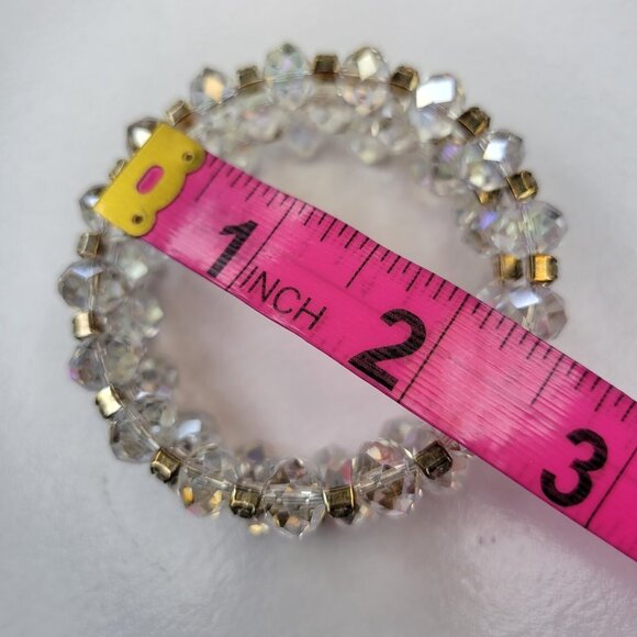 CLEAR Sparkling Crystal Glass Wrap Around Bracelet - Picture 12 of 13